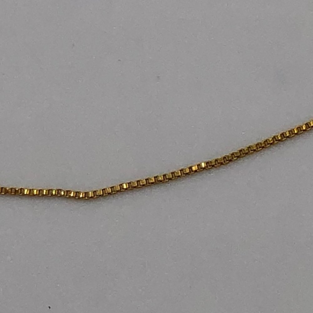 Gold Tiny Box Necklace - Picture 2 of 10